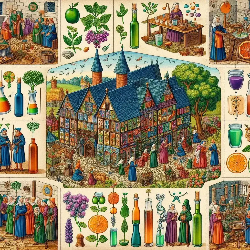 Ancient-Herbal-Elixirs-in-Medieval-Village-Context