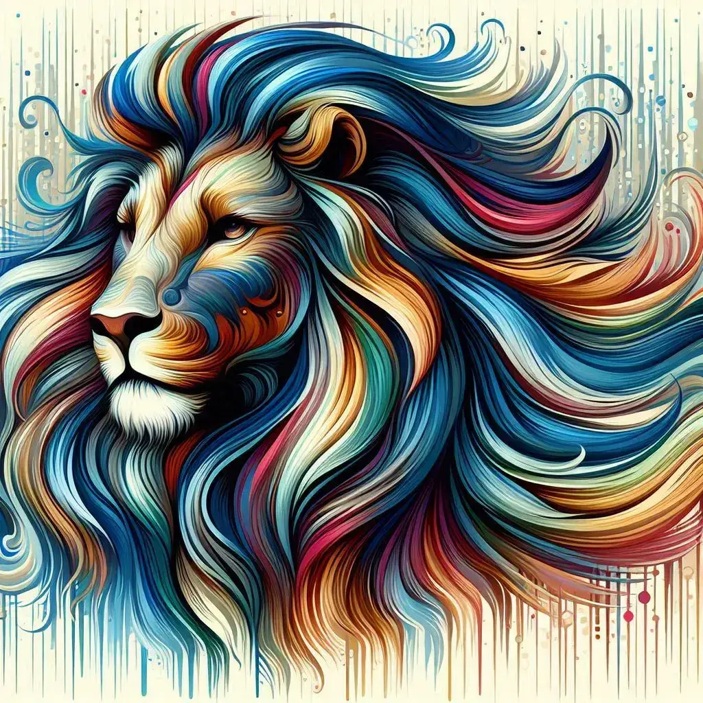 Lion-with-colorful-mane-confidence-boosting-supplements